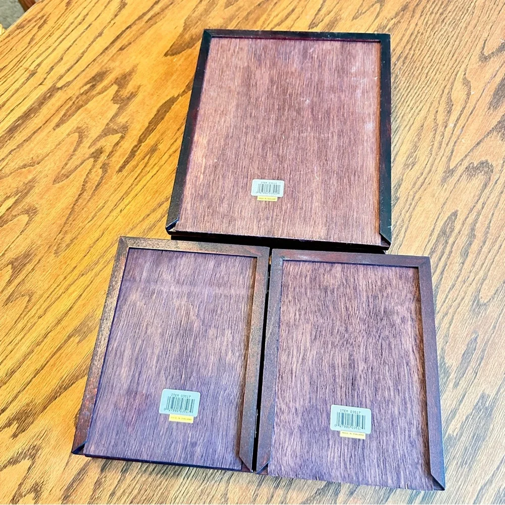 Wooden Folding Photo Frame Set in Deep Mahogany